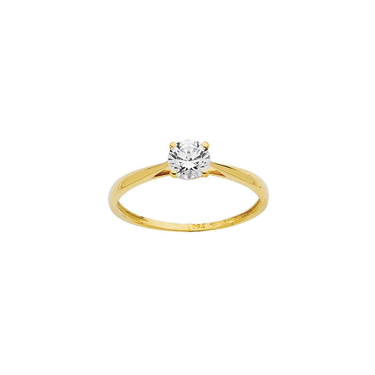 Solitaire Brillaxis or jaune 18 carats oxyde