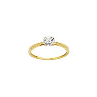 Solitaire Brillaxis or jaune 18 carats oxyde