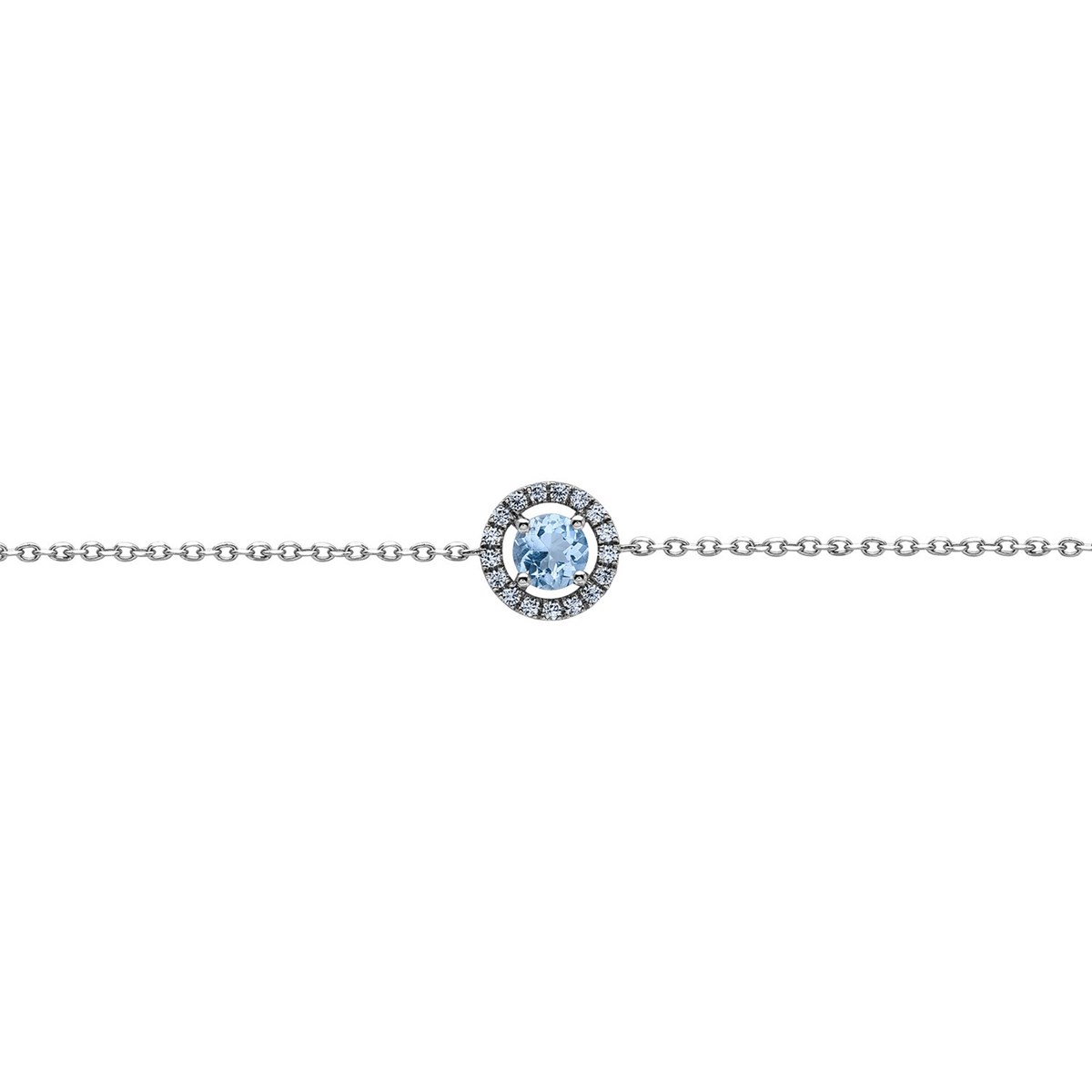 Bracelet or blanc 9 carats topaze oxydes