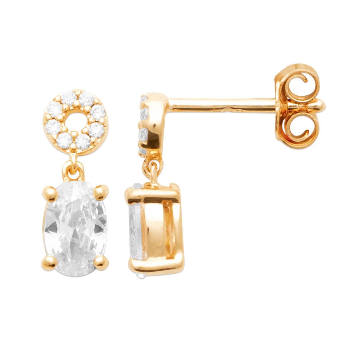 Boucles d'oreilles Brillaxis pendantes minimalistes - vue 3