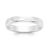 Bague homme Brillaxis en argent rhodié motif vagues