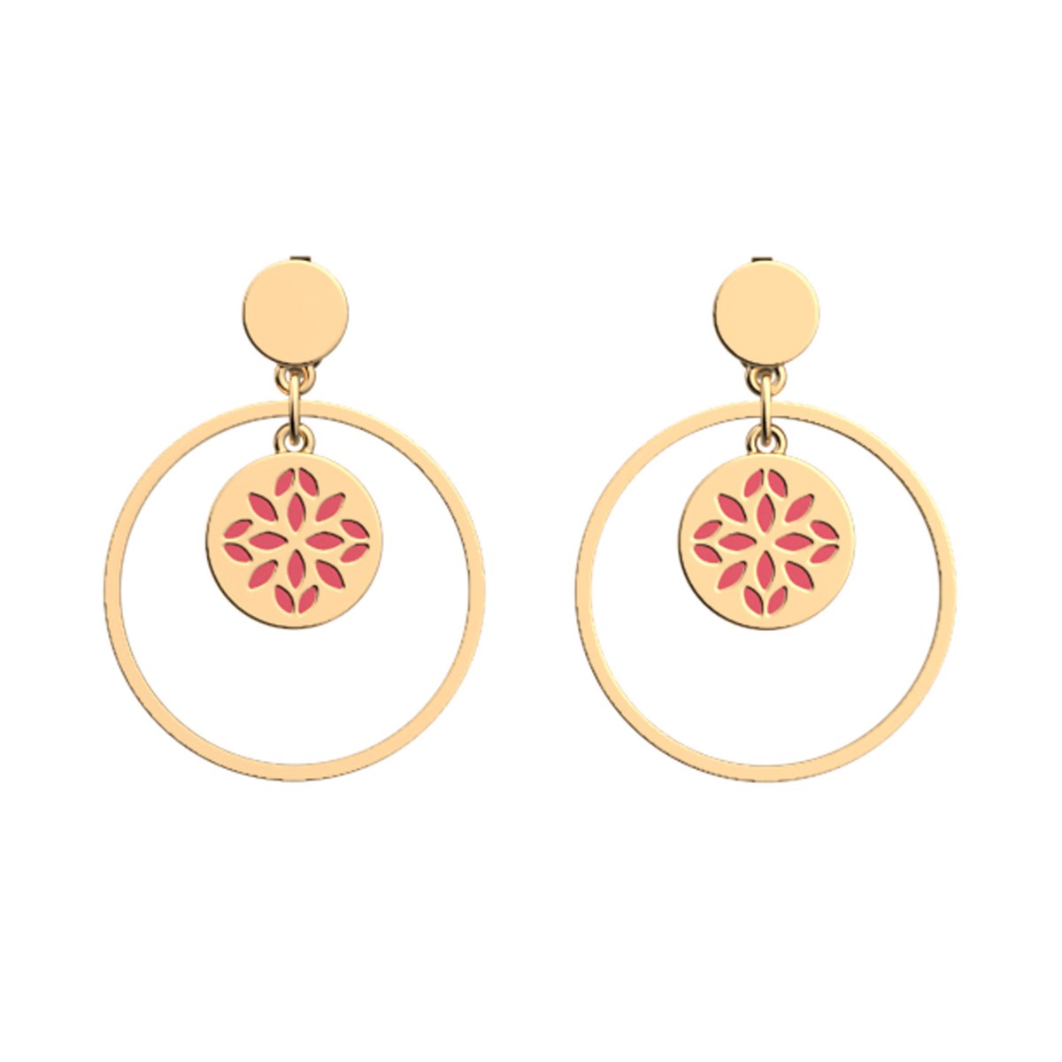 Boucles d'oreilles pendantes Les Cadettes Lotus
rouge