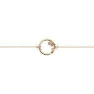 Bracelet souple Les Cadettes fleur de cactus_x000D_
oxydes de zirconium vert et parme