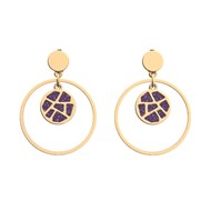 Boucles d'oreilles pendantes Les Cadettes Girafe
laquées violette