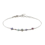 Bracelet Agatha Beloved en argent rangée fleurs