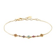 Bracelet Agatha Beloved en argent plaqué or
ligne de fleurs serties d'oxydes multicolores