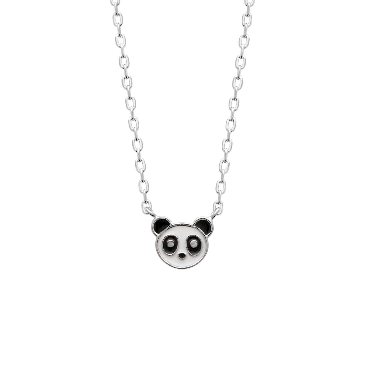 Collier Brillaxis enfant panda argent