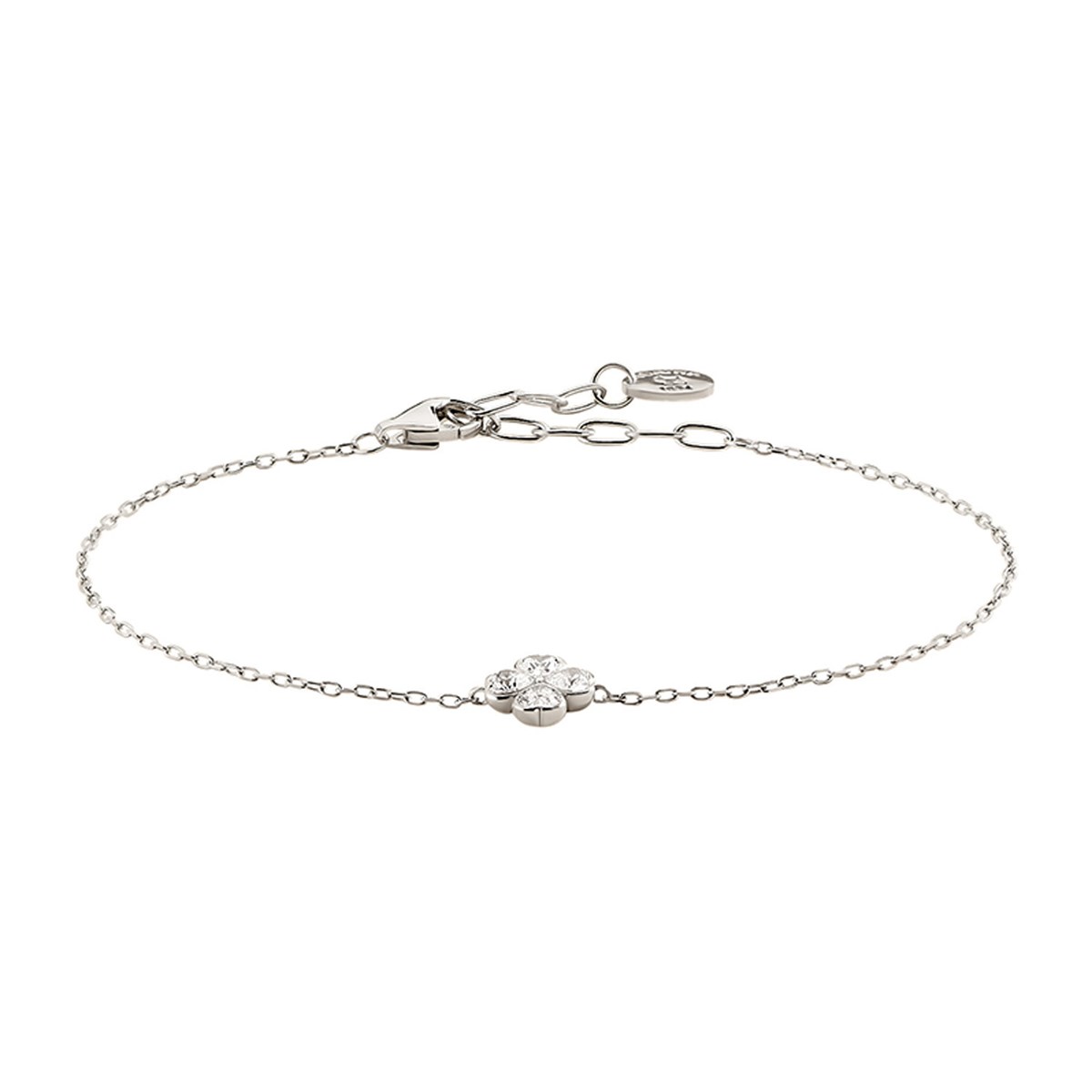 Bracelet Agatha Felicite argent rhodié trèfle