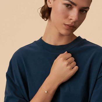 Bracelet Agatha Petra métal doré nacre blanche | MATY