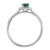 Bague or blanc 9 carats émeraude oxydes - vue V4