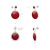 Boucles d'Oreilles Mira Argent 925 et Corail | ADEN Design Géométrique | Bijou Moderne - vue V2