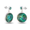 Boucles d'Oreilles Mira Argent 925 et Nacre Abalone | ADEN Design Géométrique | Bijou Chatoyant - vue V1