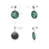 Boucles d'Oreilles Mira Argent 925 et Nacre Abalone | ADEN Design Géométrique | Bijou Chatoyant - vue V2