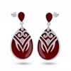 Boucles d'Oreilles Maëlla Argent 925 et Corail | ADEN Design Inca | Bijou d'Exception - vue V1