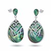 Boucles d'Oreilles Maëlla Argent 925 et Nacre Abalone | ADEN Design Inca | Bijou Irisé - vue V1