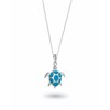 Pendentif Isabella Argent 925 et Turquoise | ADEN Design Tortue | Bijou Marin - vue V1