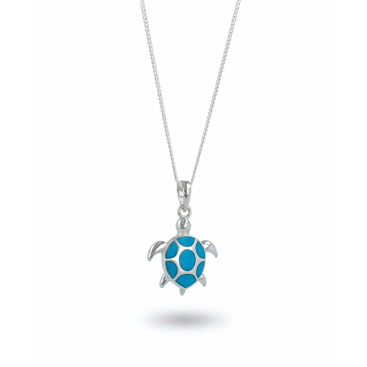 Pendentif Isabella Argent 925 et Turquoise | ADEN Design Tortue | Bijou Marin