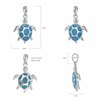 Pendentif Isabella Argent 925 et Turquoise | ADEN Design Tortue | Bijou Marin - vue V2