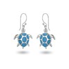 Boucles d'Oreilles Isabella Argent 925 et Turquoise | ADEN Design Tortue | Bijou Marin - vue V1