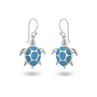 Boucles d'Oreilles Isabella Argent 925 et Turquoise | ADEN Design Tortue | Bijou Marin