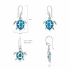 Boucles d'Oreilles Isabella Argent 925 et Turquoise | ADEN Design Tortue | Bijou Marin - vue V3