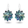 Boucles d'Oreilles VAHINE Fleur Spirale en Nacre Abalone sur Argent 925 - Bijoux Artisanaux ADEN - vue V1