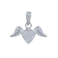 Pendentif Argent Coeur et Ailes d'Ange - Petit Modèle