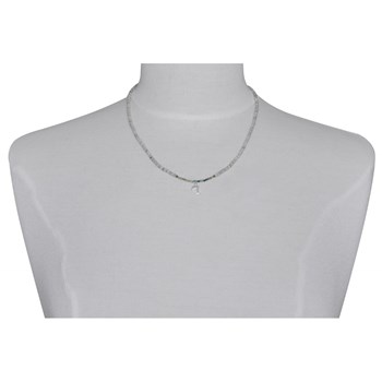 925 Silver Dolphin Necklace or Bracelet Faceted Turquoise Beads Grey Rings