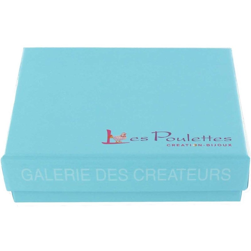 Collier ou Bracelet Dauphin Argent Perles Facettées de Turquoise Anneaux Gris - vue 5