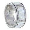 Bague Argent 925 Trois Rectangles de Nacre Ivoire - vue V1