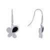 Boucles d'Oreilles Papillons Argent et Onyx Noir - vue V1