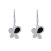 Boucles d'Oreilles Papillons Argent et Onyx Noir - vue V2