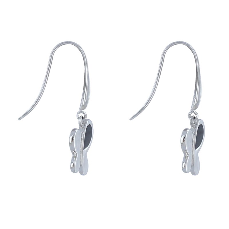 Boucles d'Oreilles Papillons Argent et Onyx Noir - vue 3