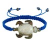 Bracelet Tortue Nacre Grise Lien Tréssé - Bleu - vue V1