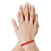 Bracelet Femme Double Tour Cuir Plat Brillant pour Poignet de 18cm - Rouge - vue V2