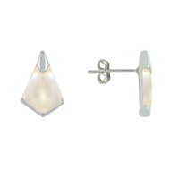 Boucles d'Oreilles Clous Argent Triangle de Nacre