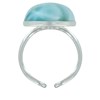 Bague Argent Grande Demi Sphère de Larimar - vue V2