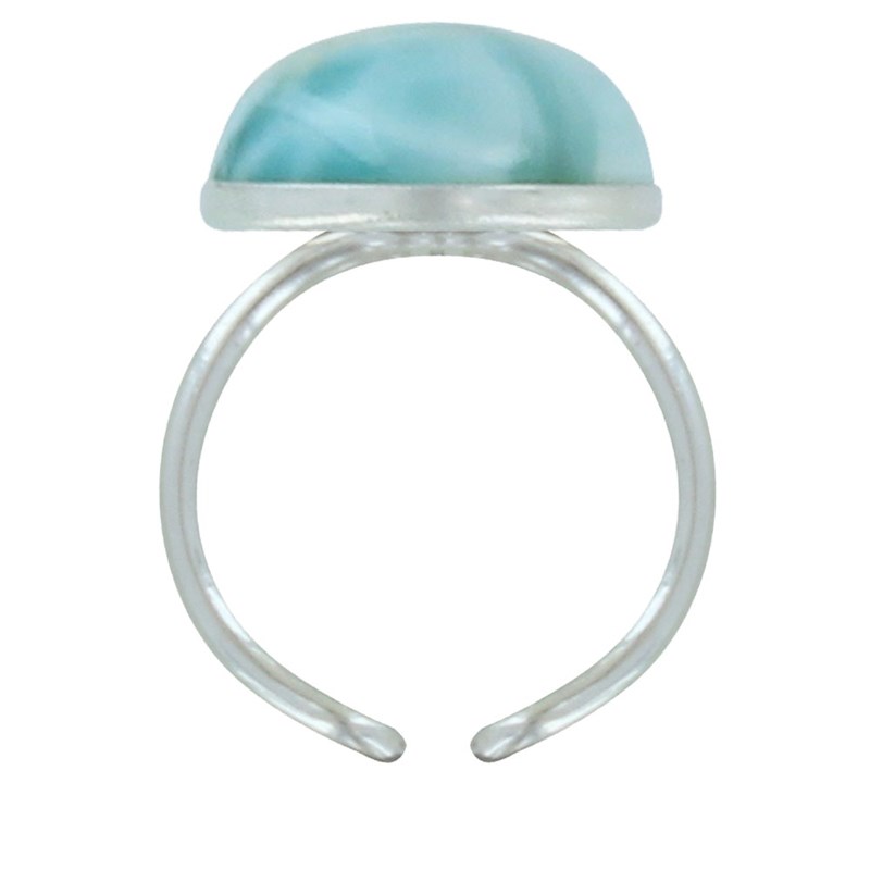 Bague Argent Grande Demi Sphère de Larimar - vue 2