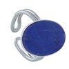 Bague Argent Ovale de Lapis Lazuli - vue V1