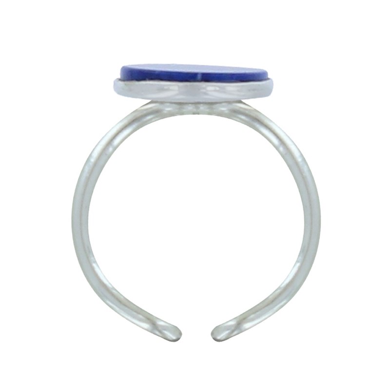 Bague Argent Ovale de Lapis Lazuli - vue 2