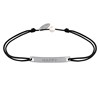 Bracelet Lien Plaque Incurvé en Argent 925 Gravé Happy - Noir - vue V1