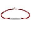Bracelet Lien Plaque Incurvé en Argent 925 Gravé Happy - Rouge - vue V1