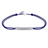 Bracelet Lien Plaque Incurvé en Argent 925 Gravé Happy - Bleu Navy - vue V1