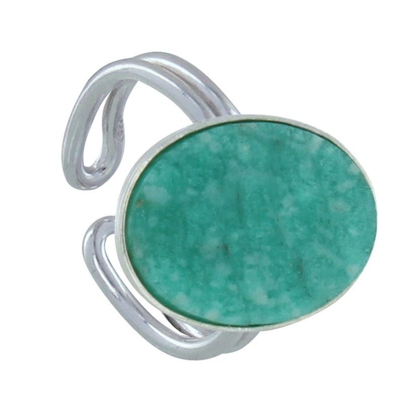 Bague Argent Ovale d'Amazonite