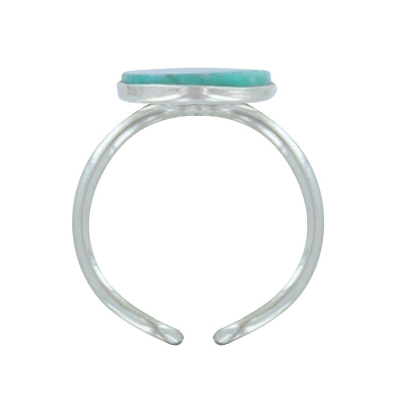 Bague Argent Ovale d'Amazonite - vue 2