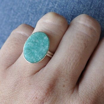 Bague Argent 925 Ovale d'Amazonite