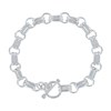 Bracelet Argent 925 Double Maillons Plat et Ronds Fermoir T - vue V1