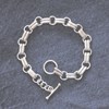 Bracelet Argent 925 Double Maillons Plat et Ronds Fermoir T - vue V3