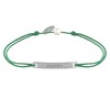 Bracelet Lien Plaque Incurvé en Argent 925 Gravé Happy - Vert - vue V1