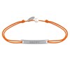 Bracelet Lien Plaque Incurvé en Argent 925 Gravé Happy - Orange - vue V1